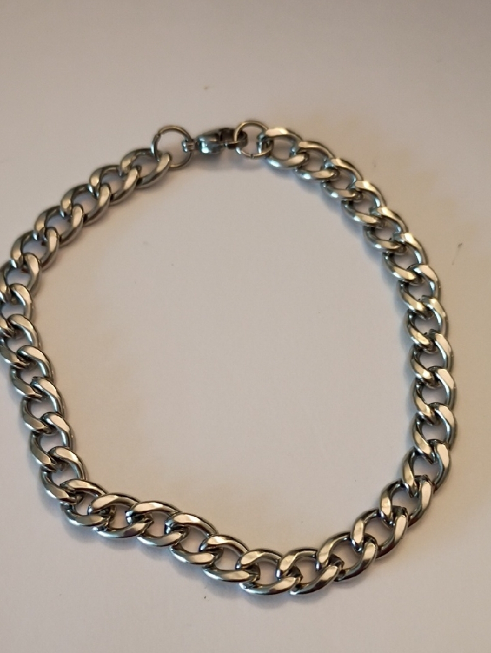 Men's Silver Chain Bracelet - Classic Curb Link